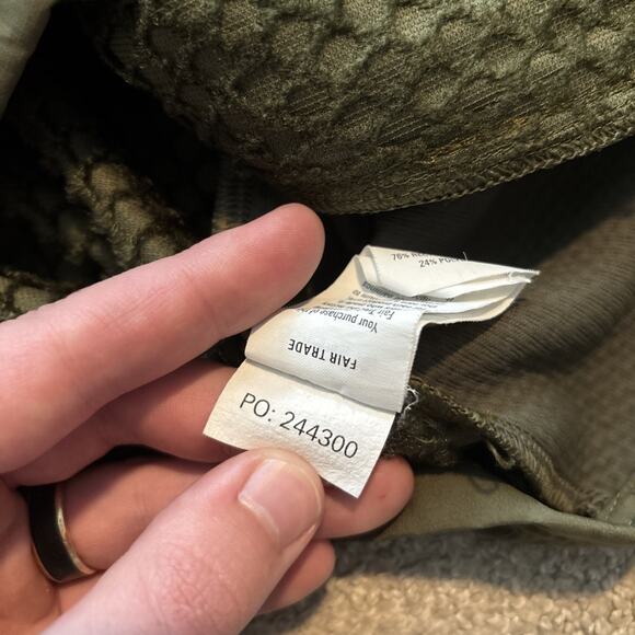 Outerknown Active 1/4 Zip Pullover Jacket Mens Sz XS Olive Green Warm Up - Picture 11 of 13